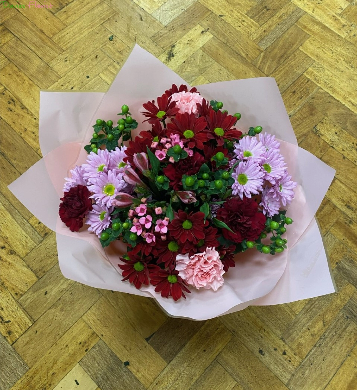 Pink and Burgundy Berry Handtied