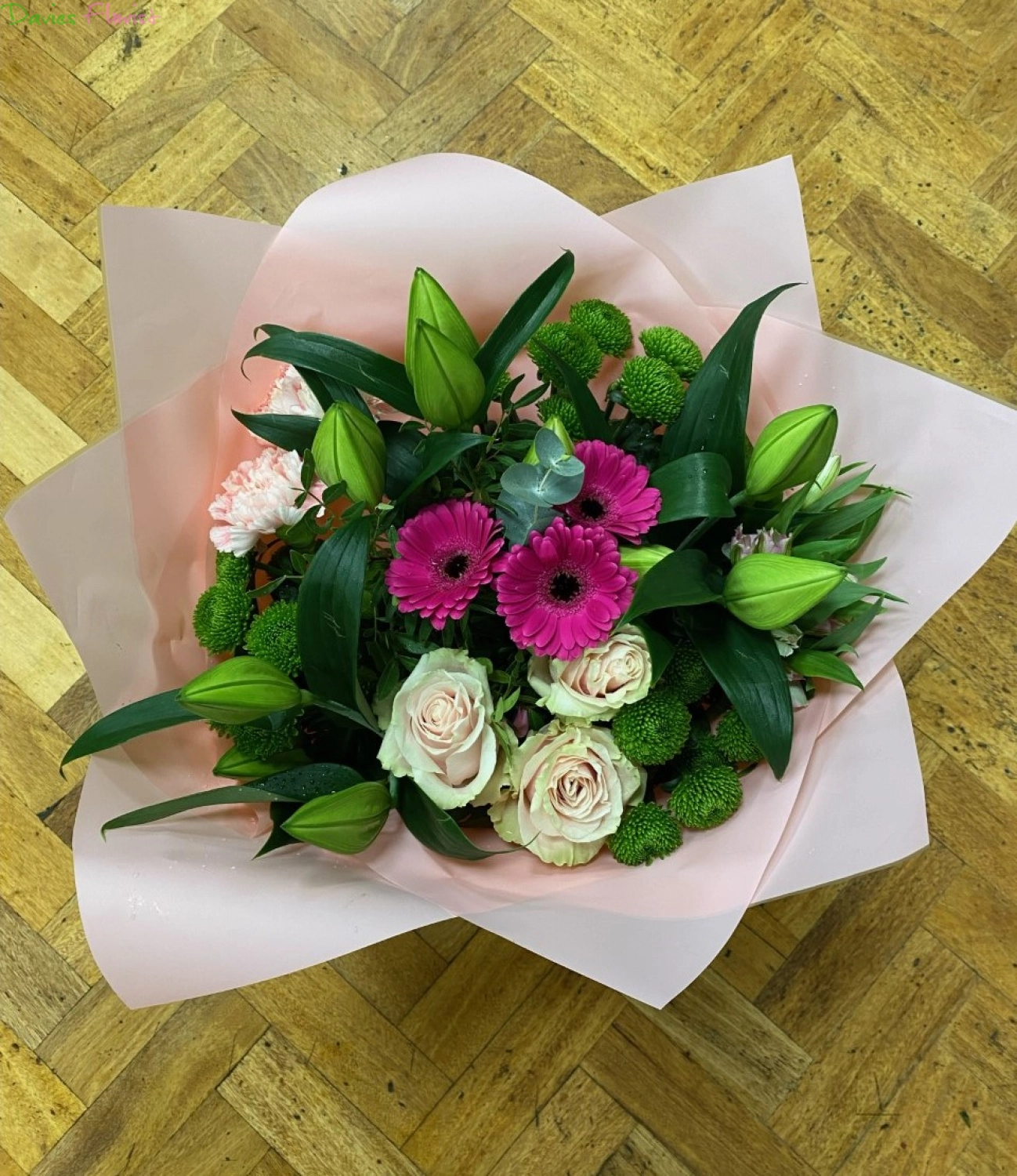 Pink and Green Handtied