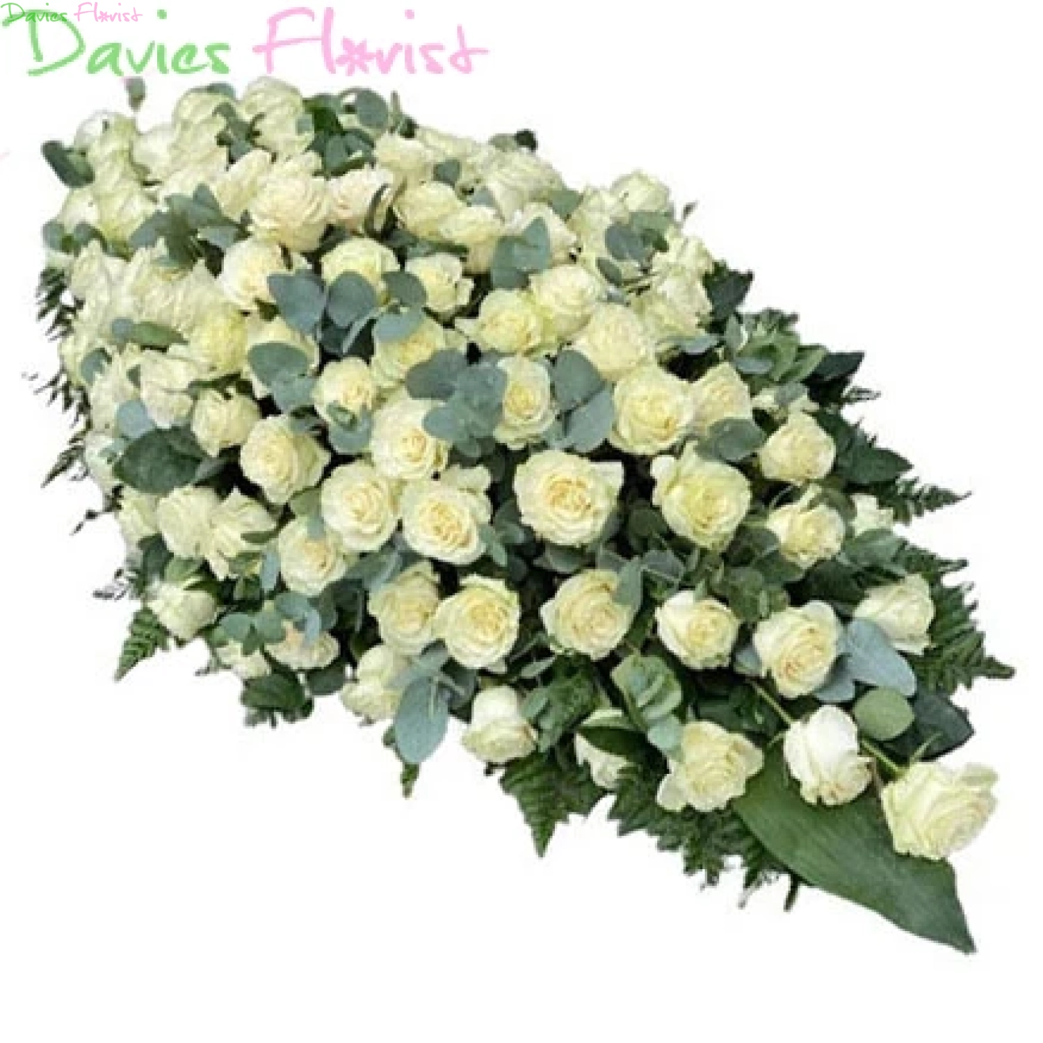 White Rose Coffin Spray