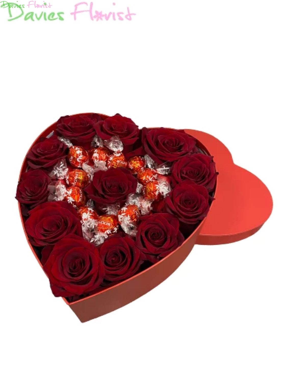 Best Red Rose and Lindor Large Heart Box