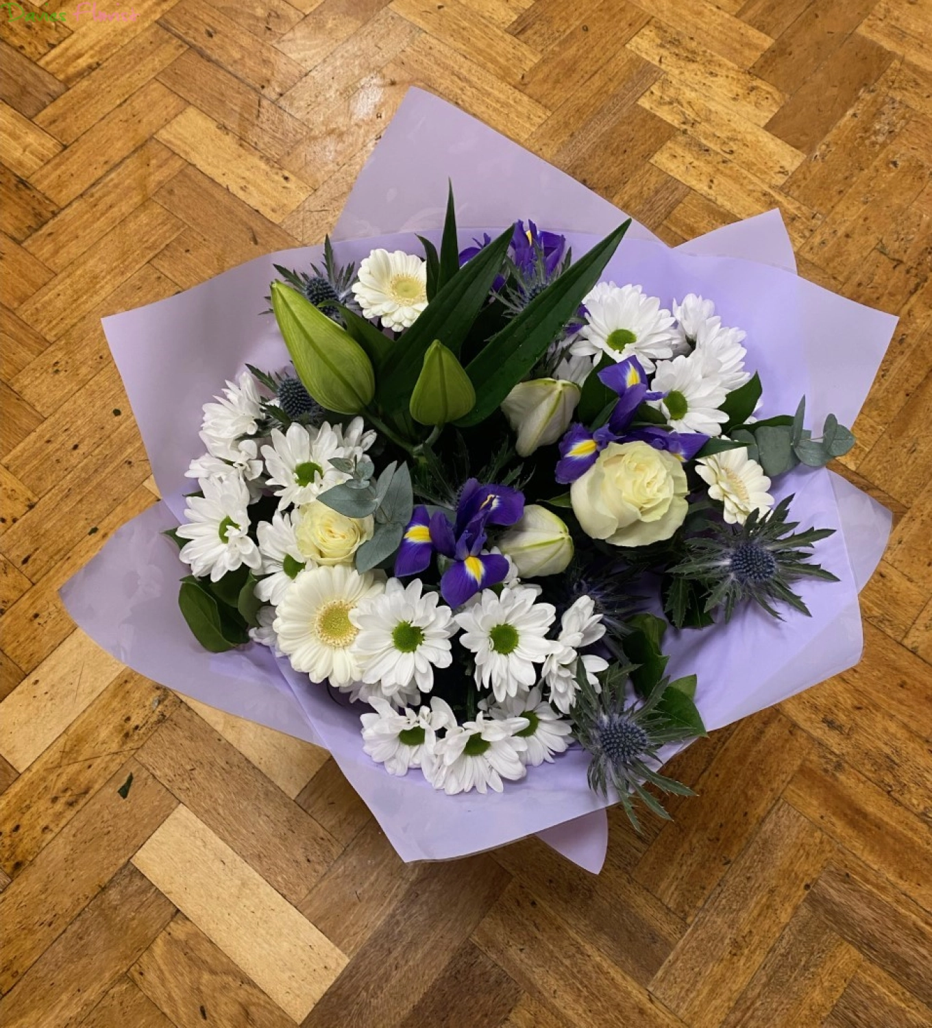 Lavender and White Handtied