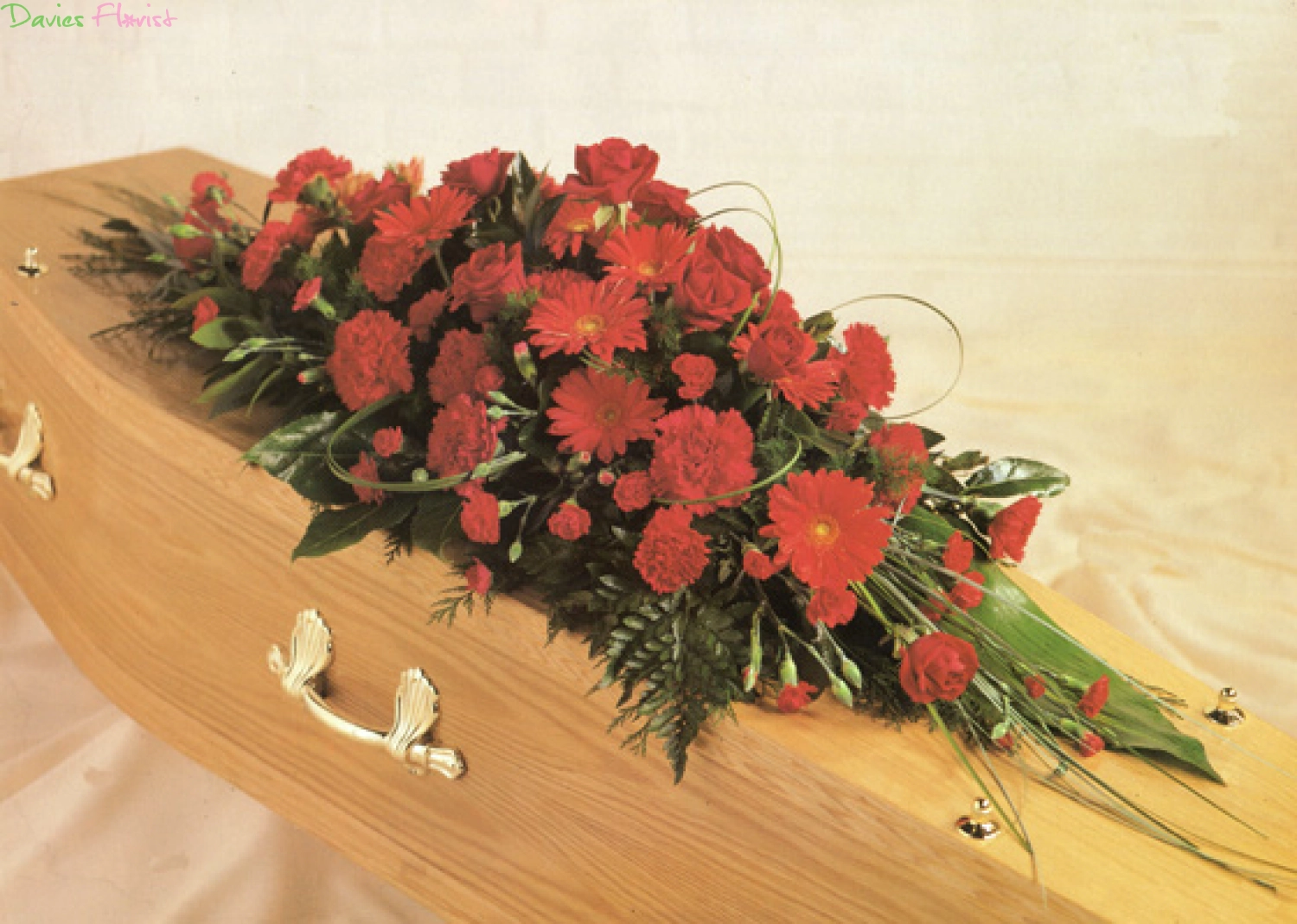 Red Flower Coffin Spray