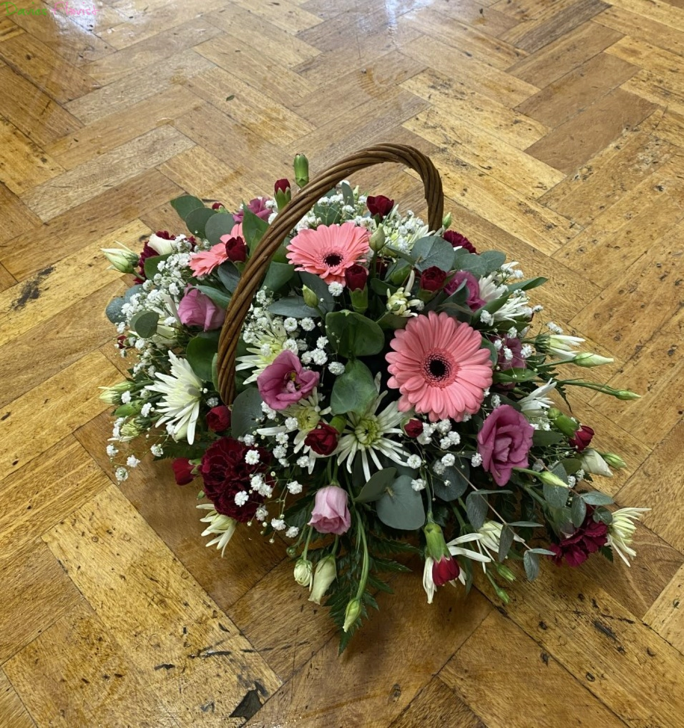 Pink and Burgundy Summer Table Basket