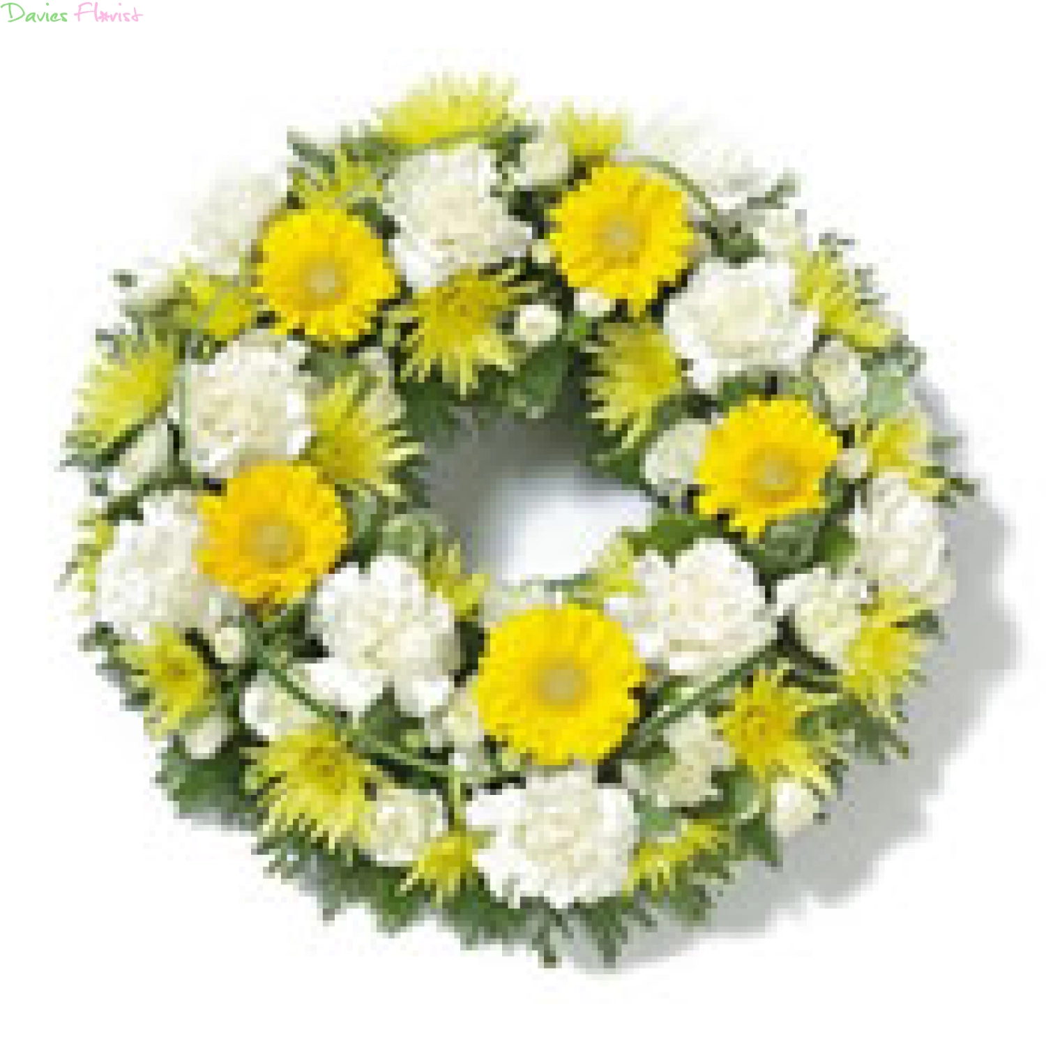 Yellow and White Loose Wreath