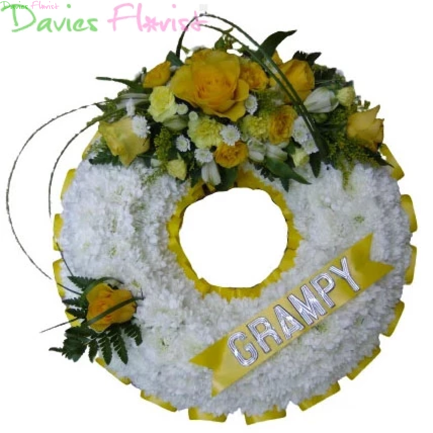 Yellow and White Based Wreath